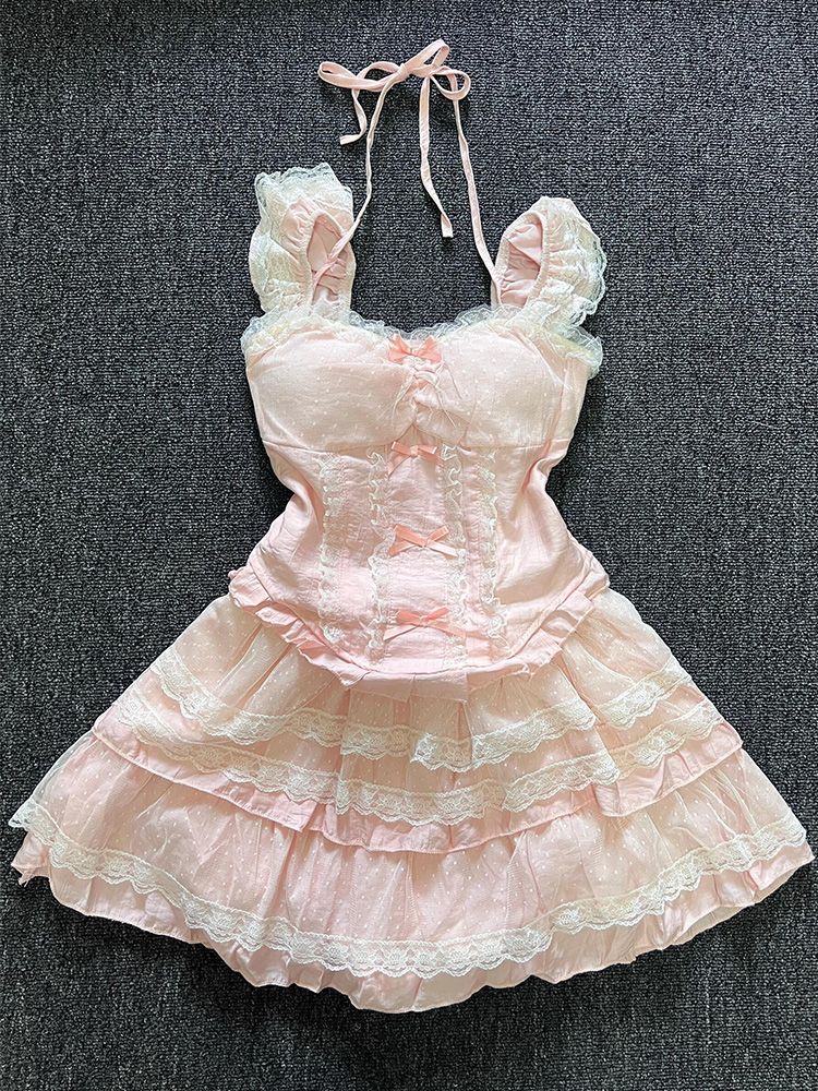Fly Line - 2025 Summer Sweet Lace Patchwork Cute