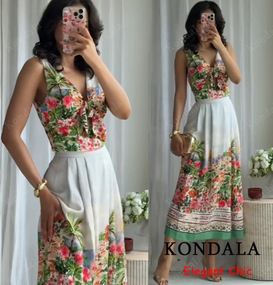 Fly Line - Summer Holidays Printed Skirt Set Women's