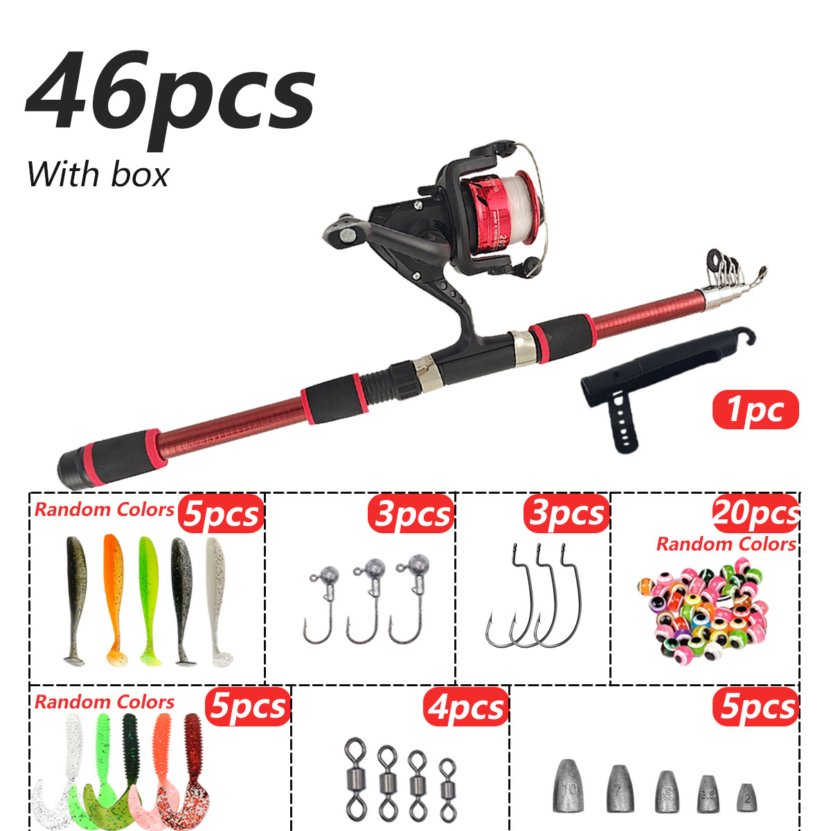 46Pcs Telescopic Fishing Rod R – Saltwater Line recenzja i cena